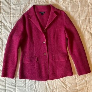 Lands' End pink boiled wool coat